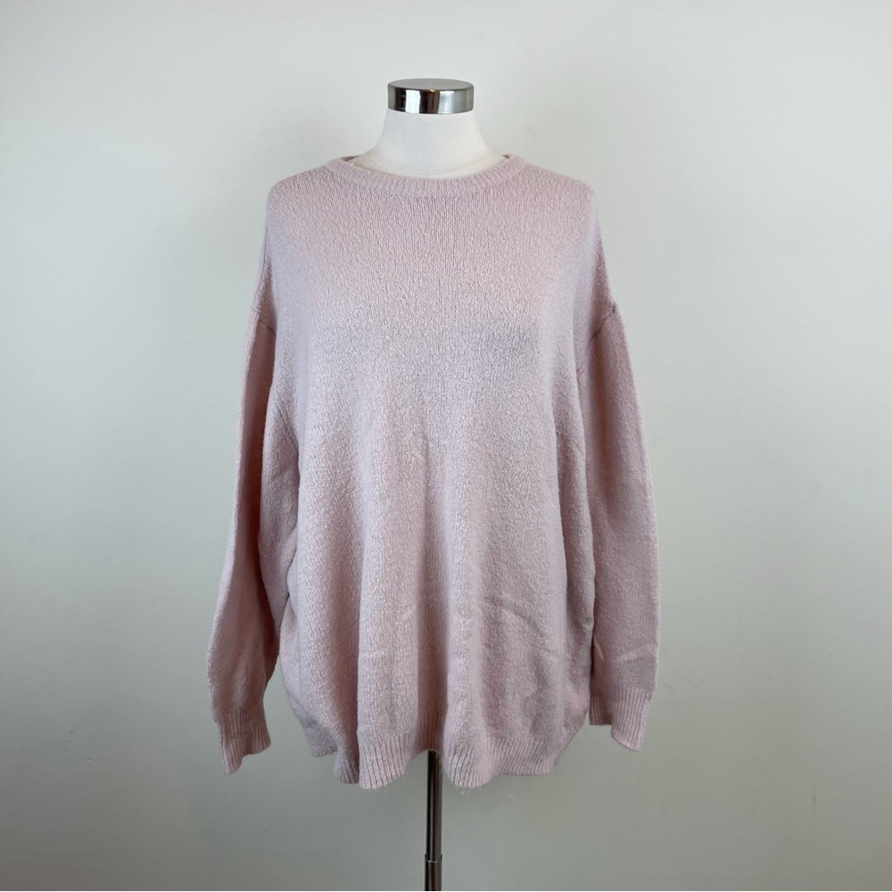 Nasty Gal Solid Blush Pink Cozy Knit Long Sleeve Sweater Women Size 14 Casual